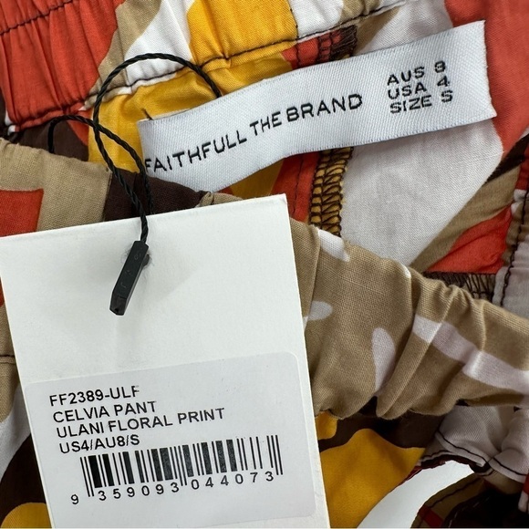 NEW FAITHFULL THE BRAND Celvia Pant Ulani Floral Print Wide Leg Pull Size Small - Picture 7 of 8